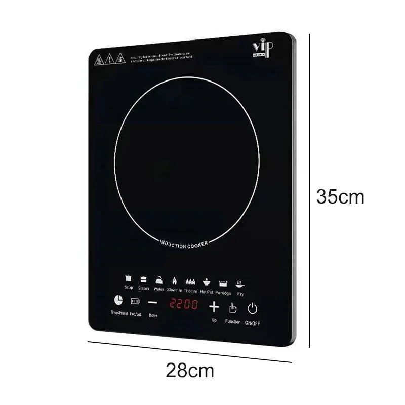 Estufa de inducción multifuncional para cocinar en casa, 110V ~ 220V, Control táctil, 2200W, cocina de inducción inteligente temporizable y ahorradora de energía