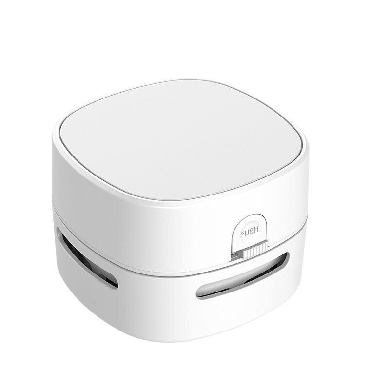 Desktop støvsuger kompakt mini desktop rengøringsrobot hjemmekontor hjemmekontor etc desktop mini maskine støvopsamler: Hvid batteritype