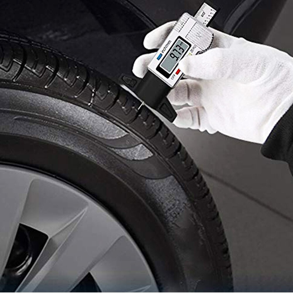 Tire Wear Detection Measuring Tool Digital Car Tyre Tire Tread Depth Gauge Meter Auto Caliper Thickness Gauges Tire Tools