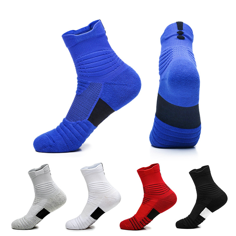 Calcetines deportivos profesionales para hombre, antideslizantes, de algodón, transpirables, con amortiguación, para entrenamiento activo