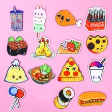 1Pcs Harajuku Tempura Voedsel Icoon Broche Kleurrijke Badge Acryl Cola Icoon Pin Voor Decoratie Op Rugzak Kleding Sjaal Partij