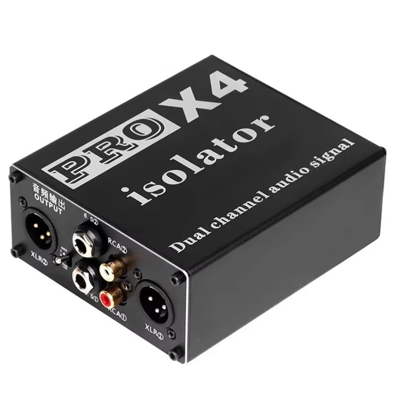 Hopbucan Isolatore Audio A Doppio Canale GX200 – XLR E Jack 6.5 Per Eliminare Rumore Da Terra E Interferenze