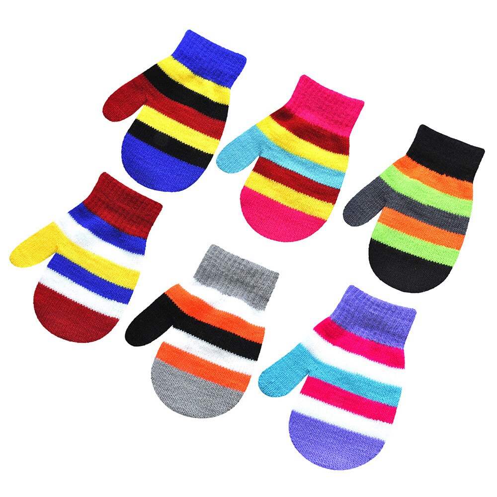 Infant Baby Cute Multicolor Print Girls Boys Of Winter Warm Gloves