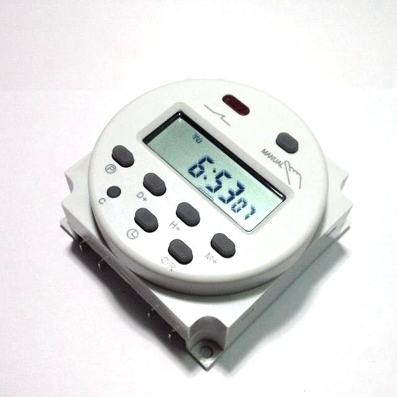 CN101A Round 220V Digital LCD Power Weekly Programmable Electronic Timer Switch 220V
