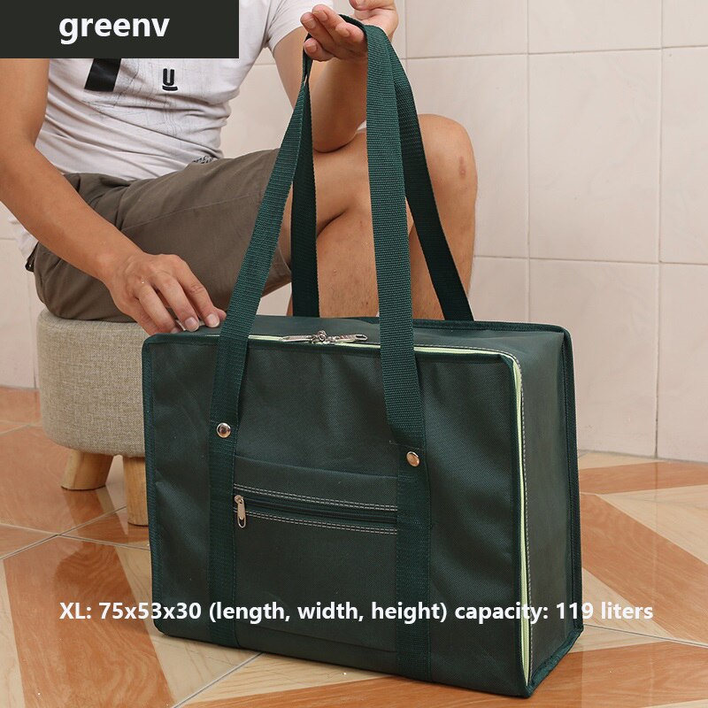 Extra Large Waterproof Thickening Moving Bag Oxford Woven Bag Large Capacity Luggage Bag Pack Aviation bag: green  XL