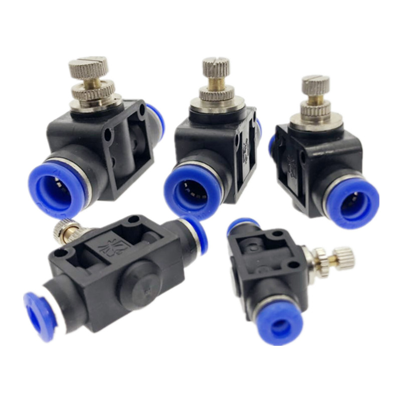 Pneumatische Luftstrom Regler 4mm 6mm 8mm 10mm 12mm OD Schlauch Rohr Gas Fluss Einstellen Ventil anschluss passend zu Luft Geschwindigkeit Kontrolle Kran