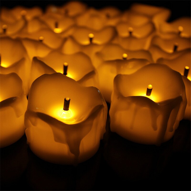 Flimrande batteriljusljus , 6 or 12 stycken, varmvit led kerzen, liten bougie led flamme vacillante, romantiska ljus