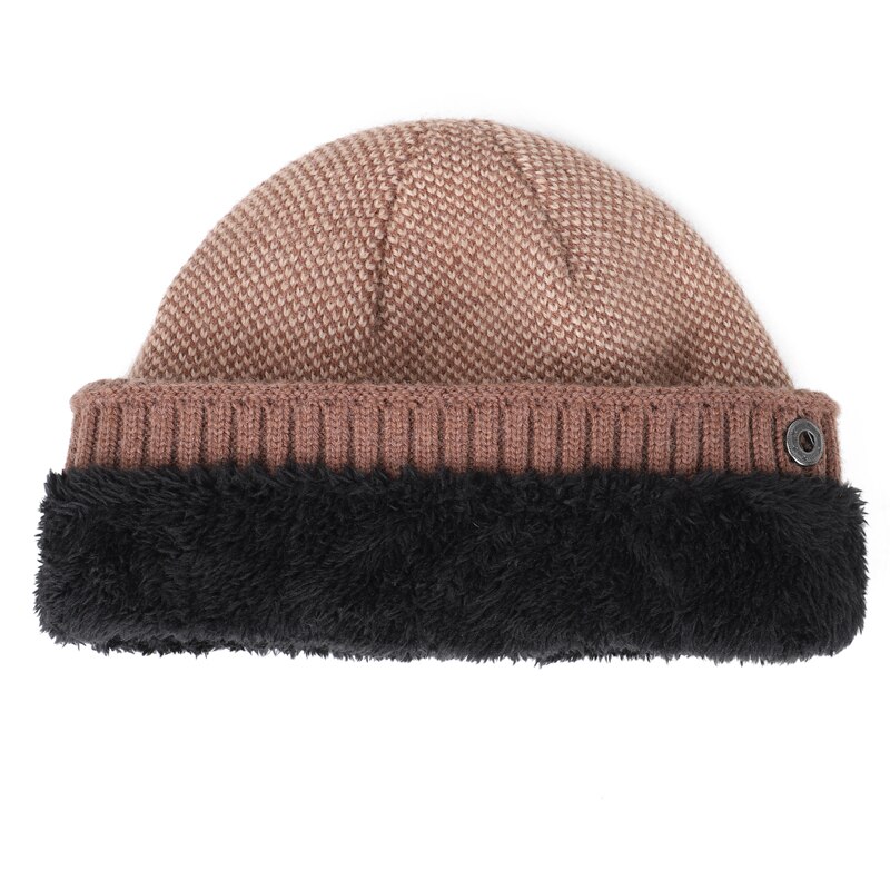Men Hats Scarf Set Winter Warm 2 Piece Set Male/Female Velvet Skullcap Cotton Beanie Ring Bib XHBOY Outdoor Ski Hedging Cap