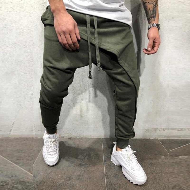 2021 autunno nuovi pantaloni da uomo pantaloni da Jogging a strati pantaloni Hip-Hop pantaloni Casual Slim con coulisse pantaloni sportivi da uomo in tinta unita: green / XL