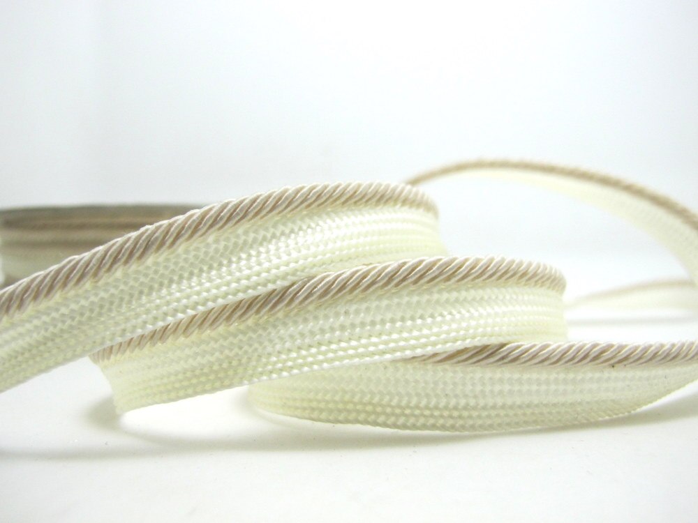 5 Yards 【WHITE】 Twisted Gevlochten Piping Lip Koord Trim | Kussen Kussen Trim | Bekleding Rand Trim Naaibenodigdheden: LC55 -12MM