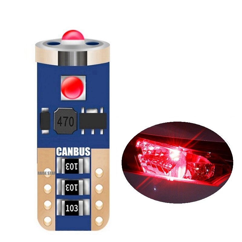 1Pcs T10 W5W WY5W 501 2825 168 Super Bright LED Car Lights Auto Marker Lamp Wedge Tail Side Bulb White Red Yellow: Red