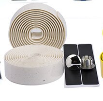 Songyi Road Bike Bar Tape Vibration Demping Anti-Vibratie Eva Pu Stuur Bar Tape Kleurrijke Wrap + 2 Bar Plug I185: GH-026 white