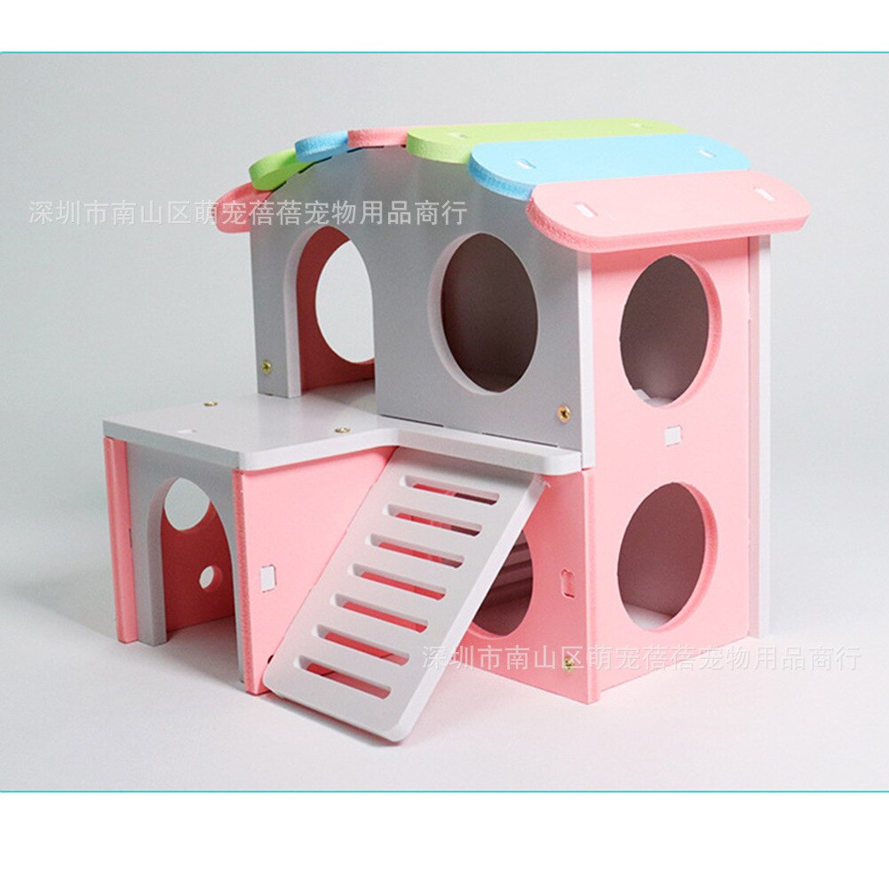 Pet Toy Hamster Rainbow-Colored Nest Hamster Toy-Color Large Villa