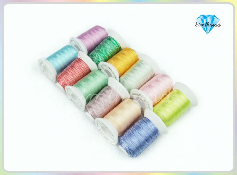 Multicolors Rayon Embroidery Machine Spools Thread 120D/2
