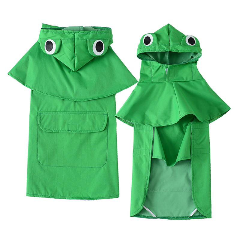 Chubasquero de rana para perro pequeño y mediano, Poncho impermeable para perro, capa para cachorro lindo, chaqueta de lluvia al aire libre para Bulldog Francés, verde y amarillo