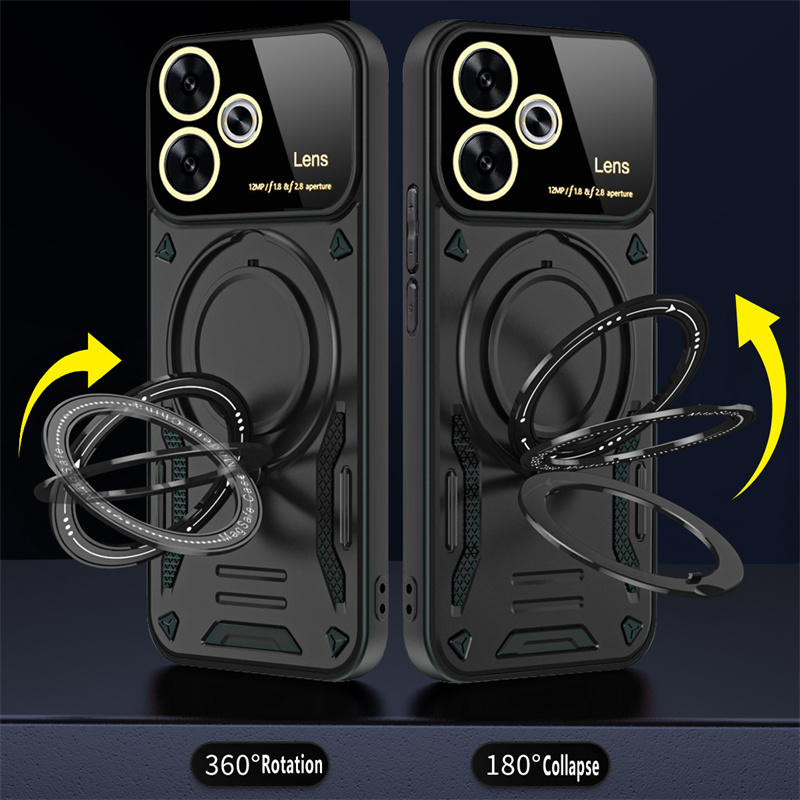 Funda For Xiaomi Poco F6 5G Case Armor Magnetic Ring Magsafe Case For PocoF6 Pocco Poko Little F 6 F6 6F Wireless Charging Cover