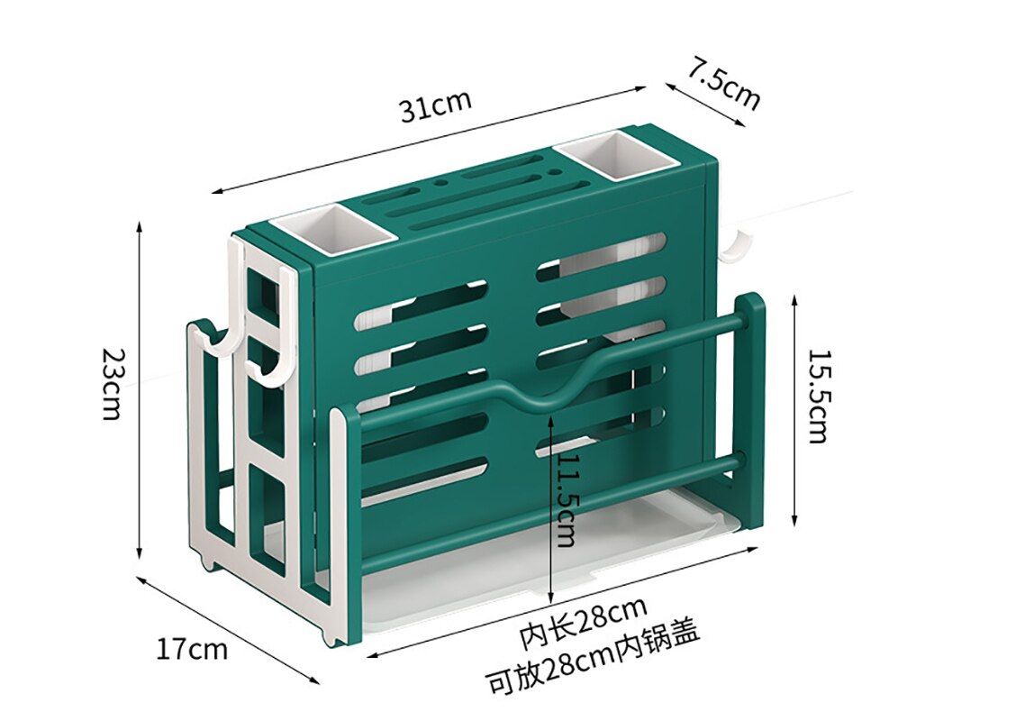 Kitchen Cutlery Storage Rack Organizer Knife Block Holder Chopping Board, Kitchen Knife, Chopstick Tube Integrated Storage Rack