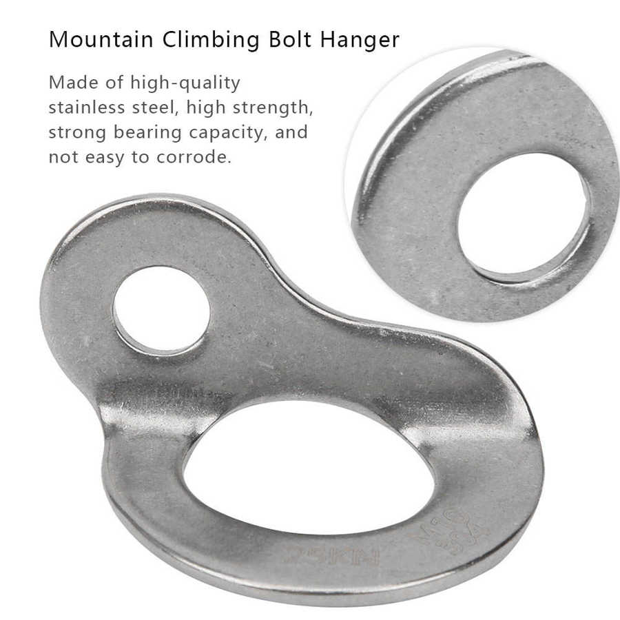 Klättring 2 st bergsklättring bult hängare 304 rostfri bult hängare utomhus caving skydd klättring tillbehör