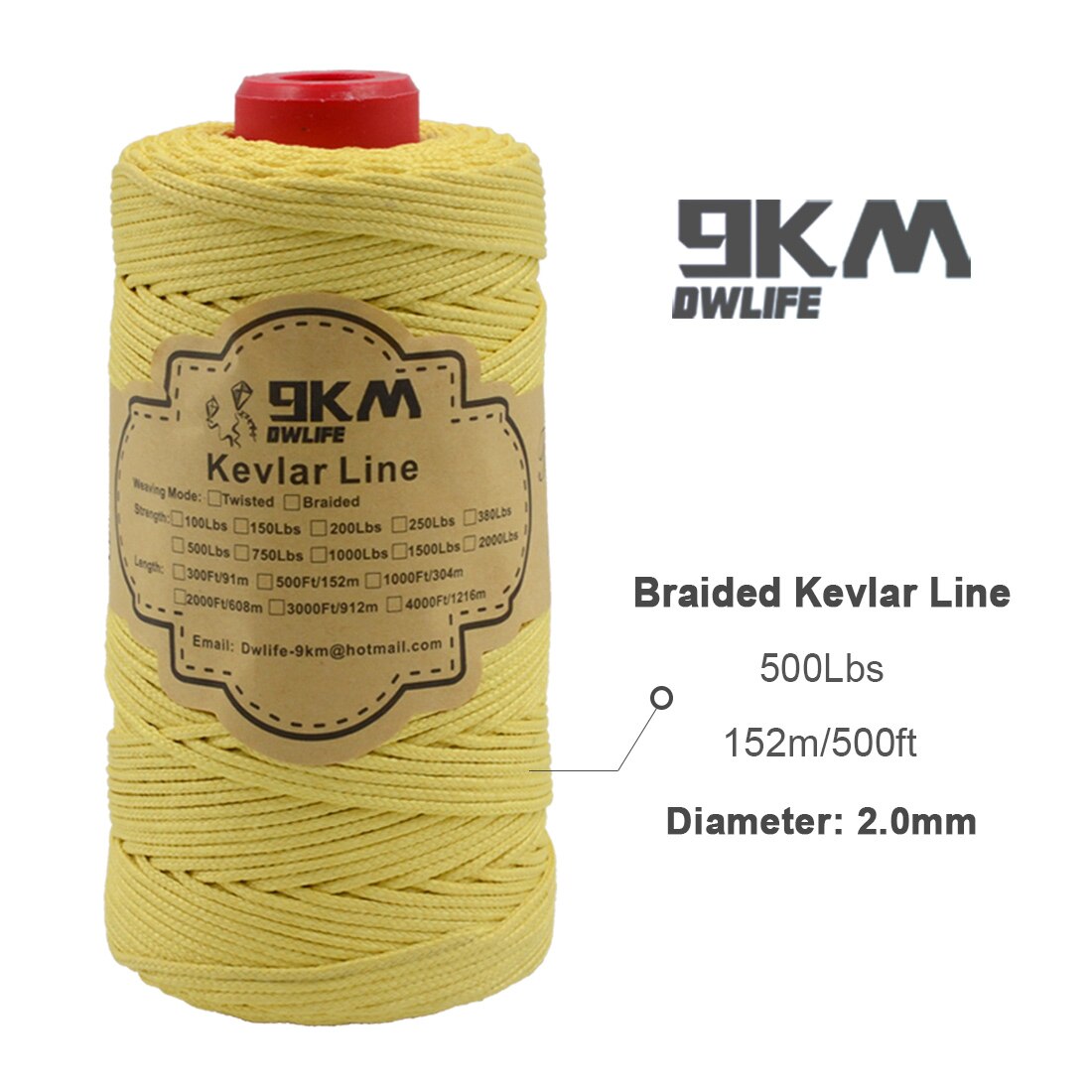 40lb-5000lb Kevlar Kite Line String for Fishing Assist Cord Kite Flying Outdoor Camping Tent Cord Low-stretch Cut-resistance: 500lb 500ft Braid