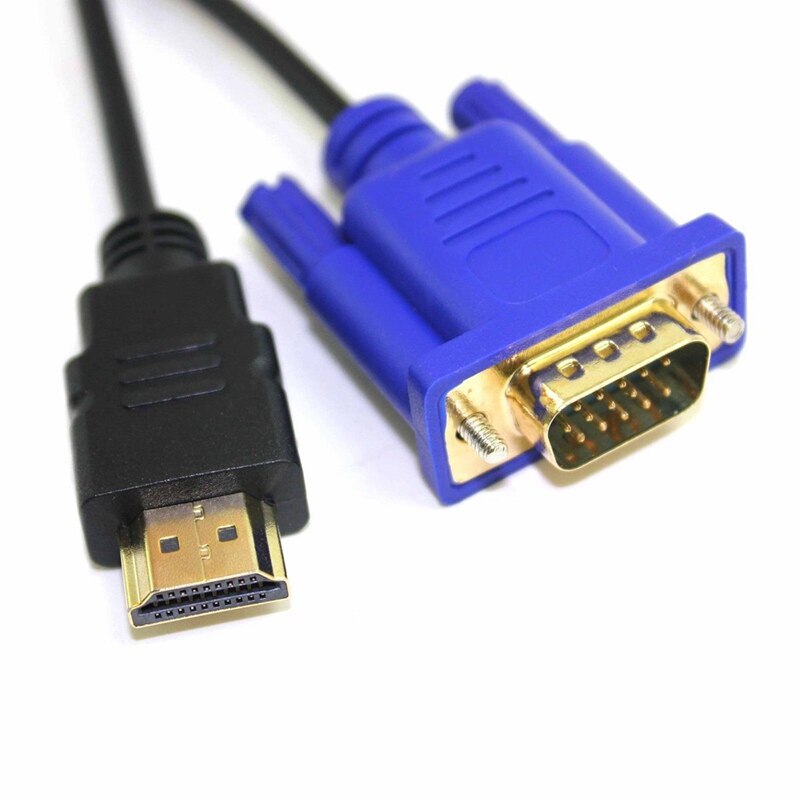 HDTV HDMI Gold Male To VGA HD-15 Male 15Pin Adapter Cable 6FT 1.8M 1080P