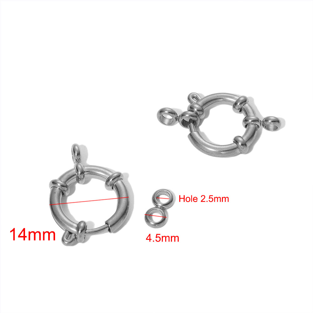4 stuks roestvrijstalen ronde veerring sluitingen haken voor sluiting 8 connectoren armband ketting DIY sieraden maken: Roze