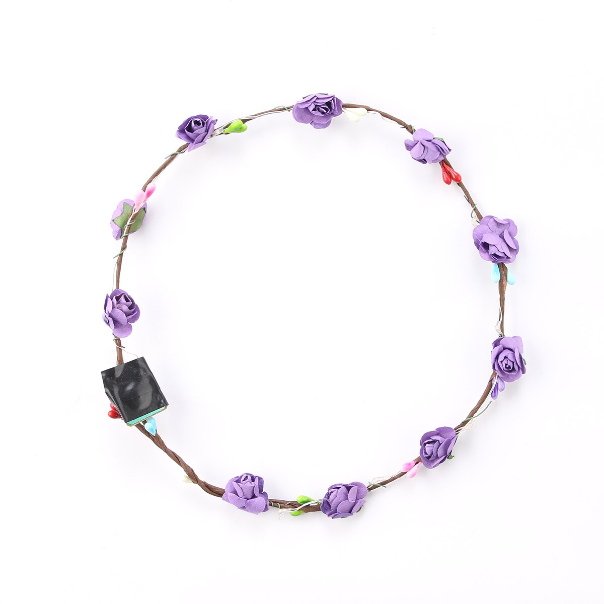 Wedding Xmas Party Crown Flower Headband LED Light Up Hair Wreath Hairband: D1