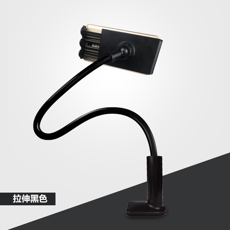 1pc Gooseneck Bed Phone Holder Stand 360°Rotation Adjustment With Spring-loaded Slip Lazy Flexible Mount Holder Bracket: 80CM Black