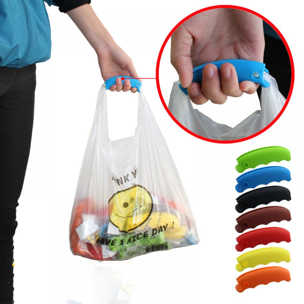 Silikone kroge shopping hjælper værktøj opbevaringspose holder bærepose hængende køkken skraldepose behageligt greb beskytte håndværktøj