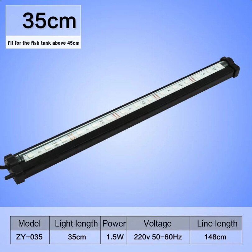 15CM 35CM 55CM Aquarium LED Air Bubble Lighting Fish Tank Bar Light Aquatic Submersible Lamp RGB Remote Waterproof Oxygenation: 35