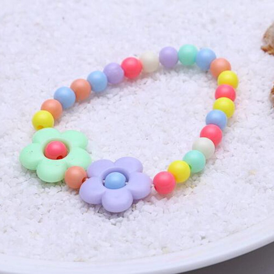 Gelegentliche Farbe Blumen Schmuck einstellen für freundlicher Nette Halskette Armbänder für Mädchen Prinzessin Strand Schmuck Baby freundlicher T163