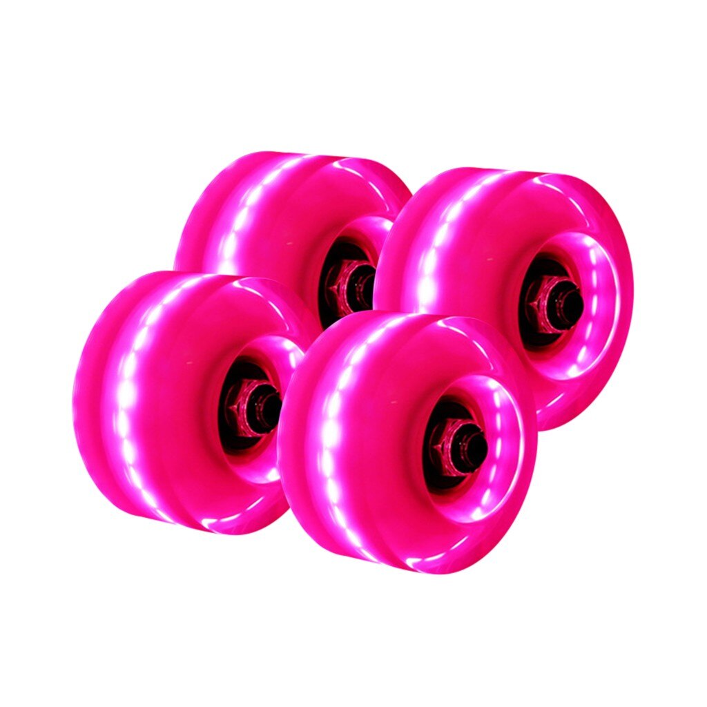 4PCS Durable Luminous Light Up Quad Roller Skate Wheels Sliding Roller blade Bearings Replacement Transparent Flashing Roller#g4