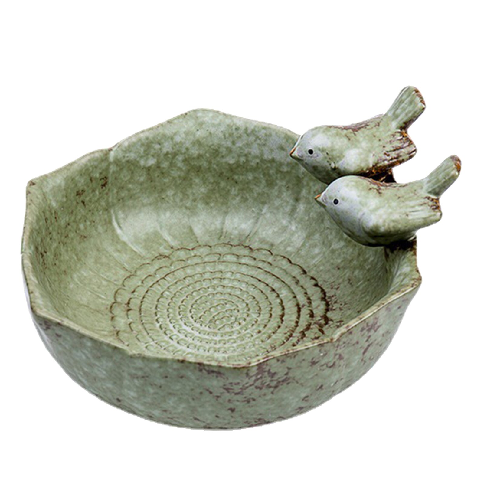 Retro Bird Bath Garden Decor Bird Feeder Statue Succulent Flower Pot Fruit Plate Home Furnishing Outdoor Decor