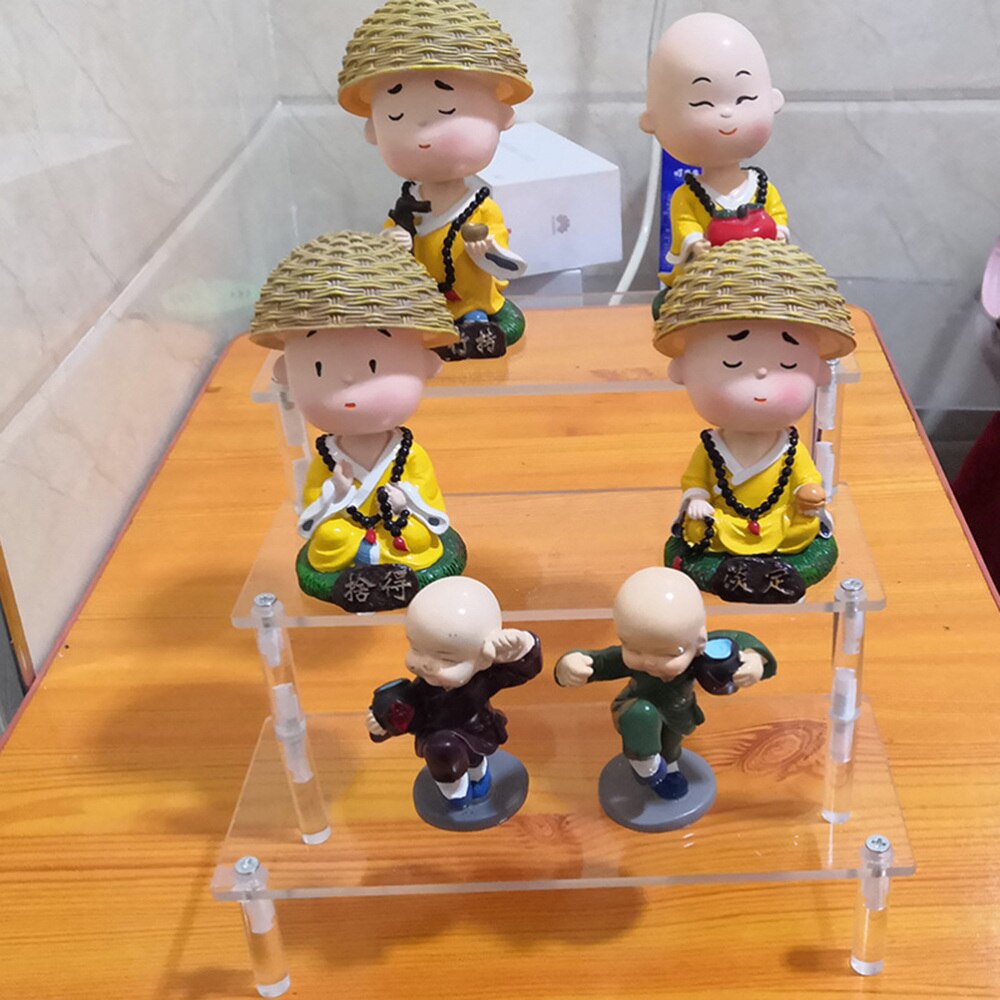 Acrylic 3-layer Storage Rack Stepped Shelf Display Stand Desktop Organizer Holder for Model (20cm)