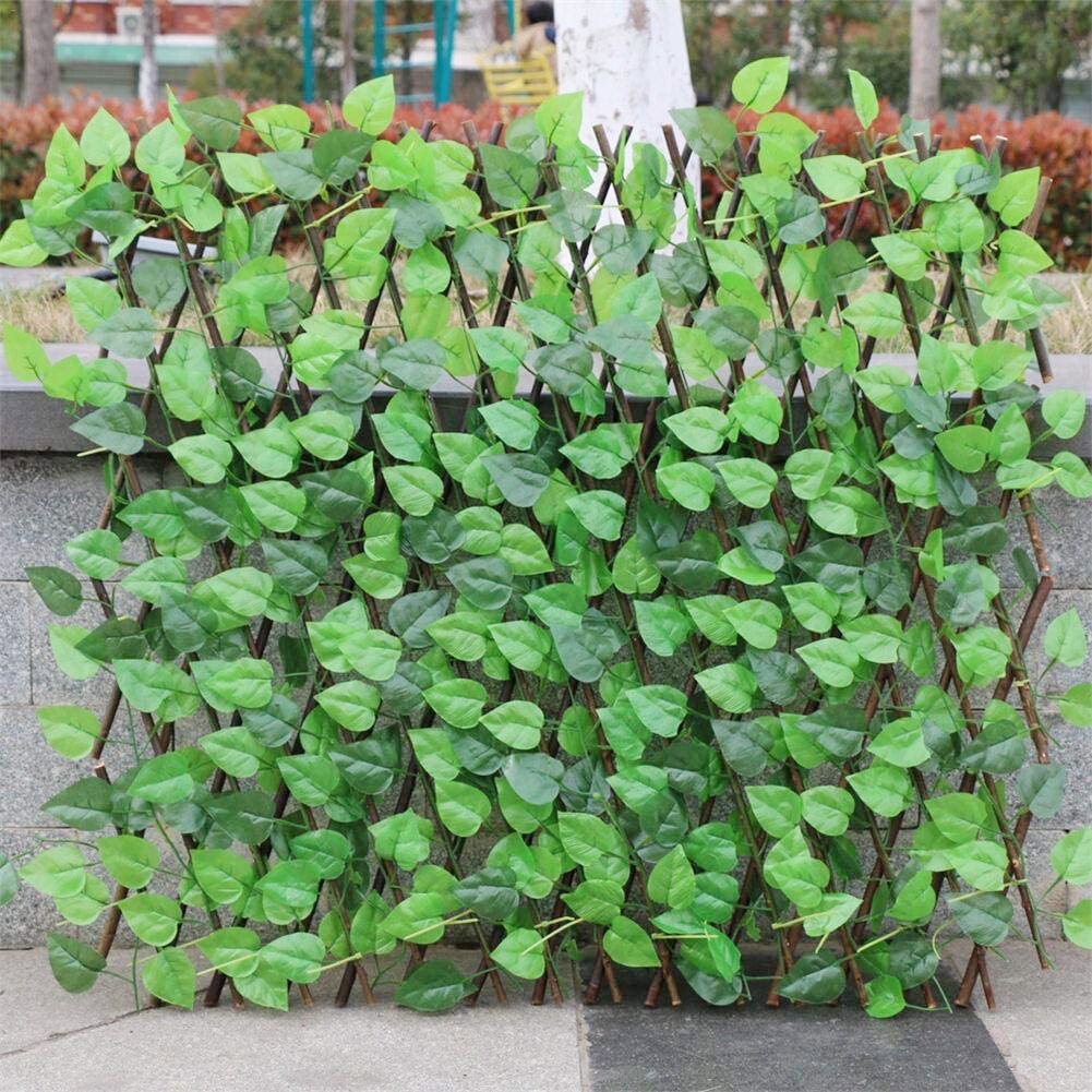 Simuleringshegn kunstigt grønt blad hjem havegård indretning træ teleskopisk hegn klatrestativ planter hjemmepynt