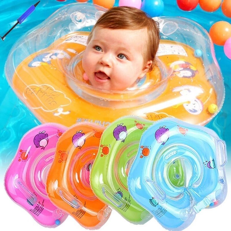 Flotador de cuello de anillo para bebé, boya de vida gruesa para casa, entrenador inteligente, inflable, accesorios para bebés