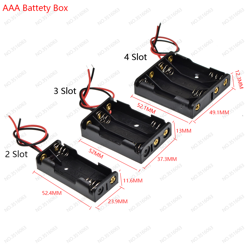 1Pcs AA/AAA/18650 Battery Box With Switch Leads on 1AA/2AA/3AA/4AA 2AAA/3AAA/4AAA/5AAA 1X/2X/3X/4X Slot Battery Holder Diy SMD: Lavender / 2P
