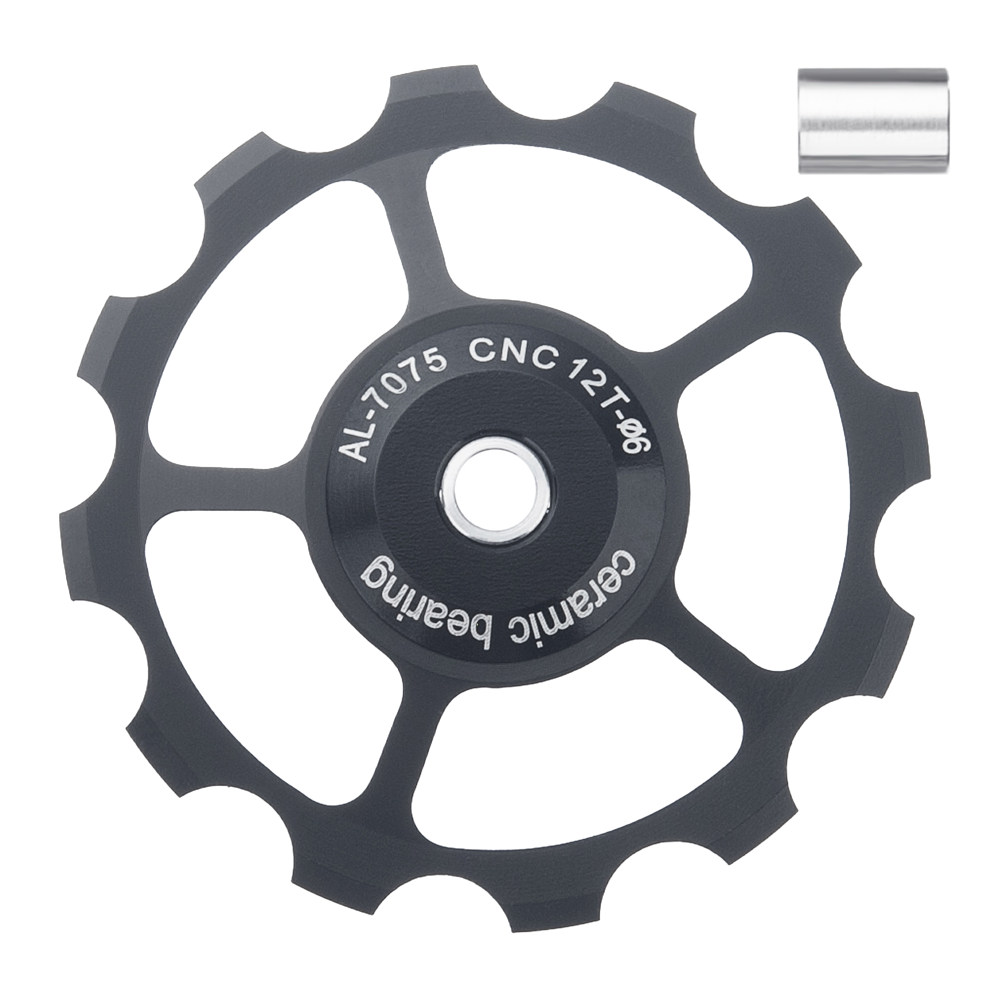 SENSAH MTB desviador trasero de bicicleta rueda Jockey polea de rodamiento de cerámica AL7075 CNC rodillo guía de bicicleta de carretera 11/12/13/14/15T: Gris claro