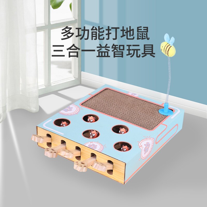 3 In 1 Cat Scraper Board Pet Interactive Fun Toys Cat Nail Scraper Scratching Pad Corrugated Pet Training Toys Supplies For Cats