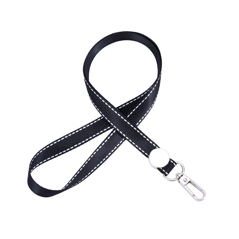 Effen Kleur Lanyard Badge Id Kaarthouder Neck Strap Key Houder Draagkoorden Lanyard Kantoor Schoolbenodigdheden Accessoire: Black