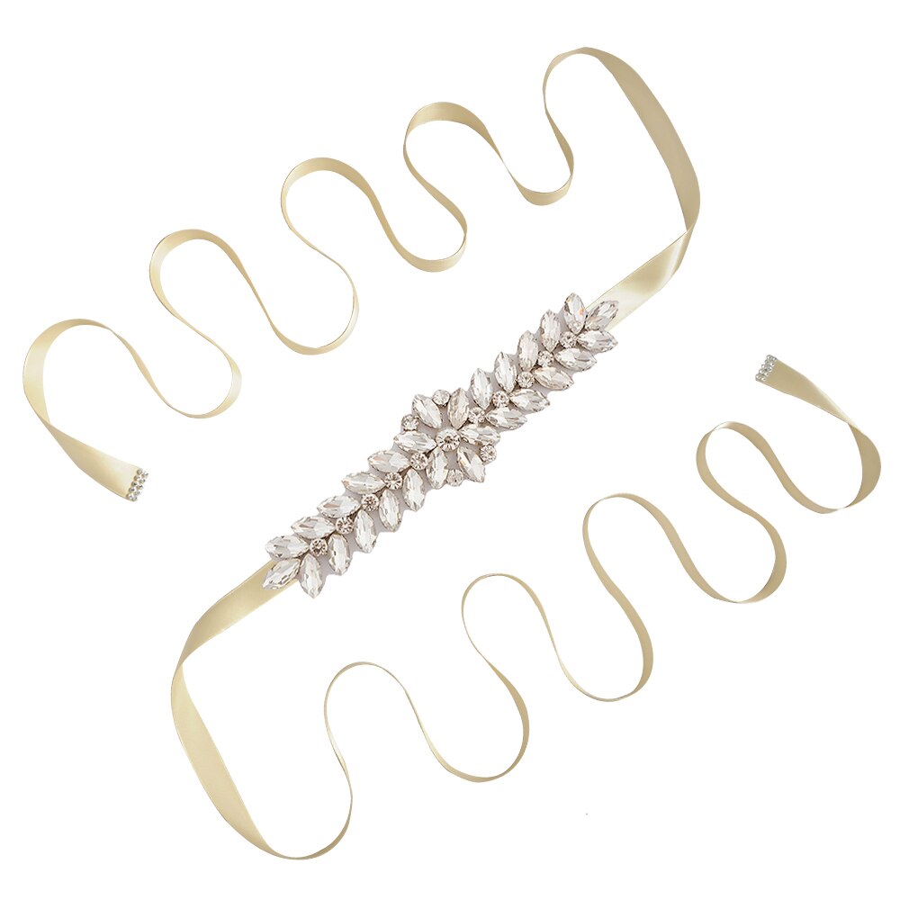 Trixy S69 Prachtige Strass Riem Bruiloft Riem Bruidsjurk Accessoires Huwelijk Bruids Sjerpen Bruiloft Bruids Riem Voor Bruiden: champagne