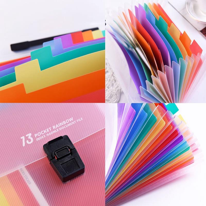 13 Zakken Plastic Uitbreiden Accordeon Mappen, Letter Size Portable Document Houder, A4 File Organizer