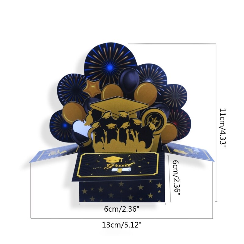 3D Pop Up Card Handmade Graduation Greeting Cards Congratulations Card for College High School Congrats Grad Cards