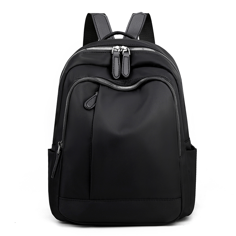 Fashionable backpack, large capacity travel bag with practical pockets - handbag, zipper closure: black