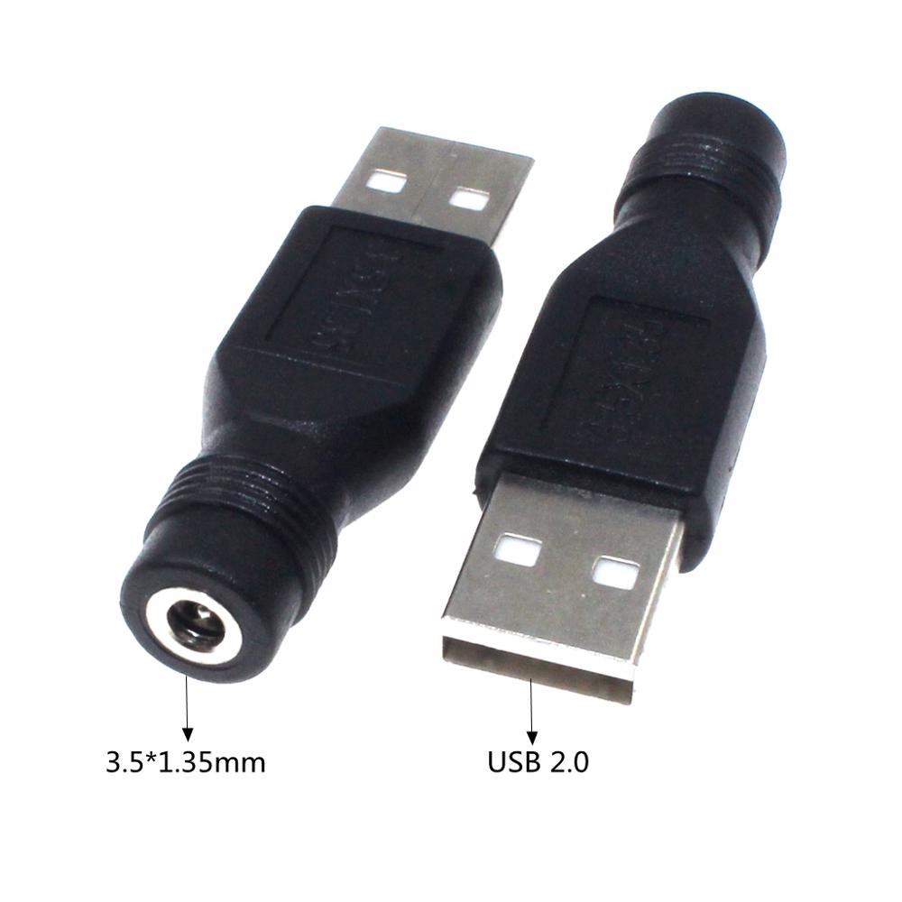 Dc hunstik til usb 2.0 hanstik stik 5v strømstik stik adapter laptop 3.5*1.35mm/4.0*1.7mm/5.5*2.1mm sort farve