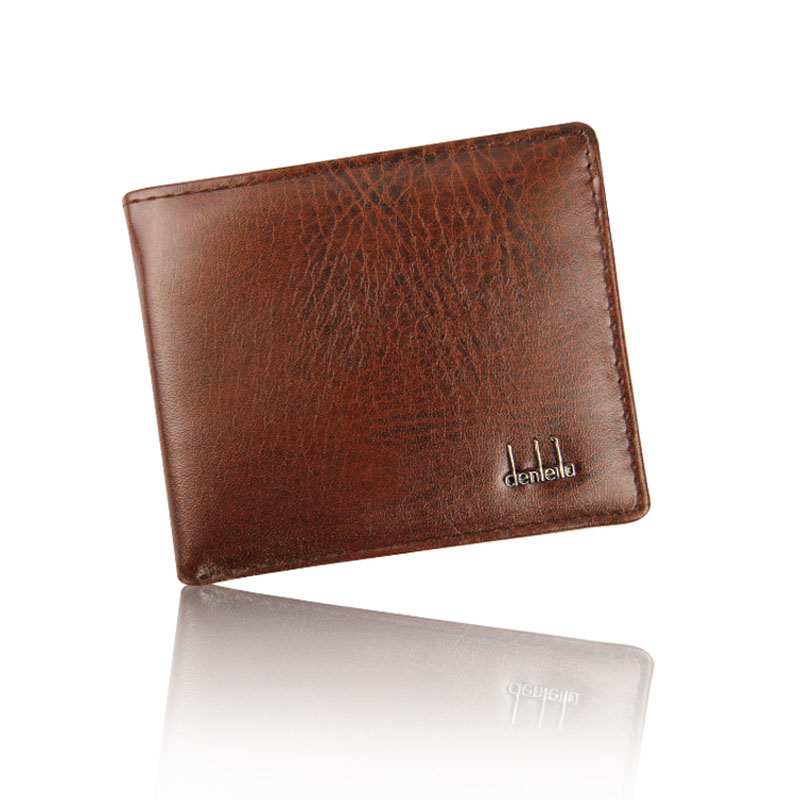Mænd business bifold pung pu læder kredit id-kortholder etui solid pung lommer tasker håndtasker mænd tasker
