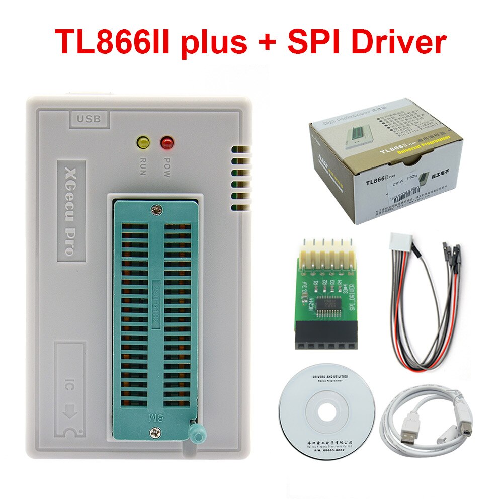 V9.0 TL866II Plus Bijgewerkt Minipro Universele Hoge Snelheid Usb Bios Programmeur High Performance 100% + Spi Driver: tl866ii with SPI