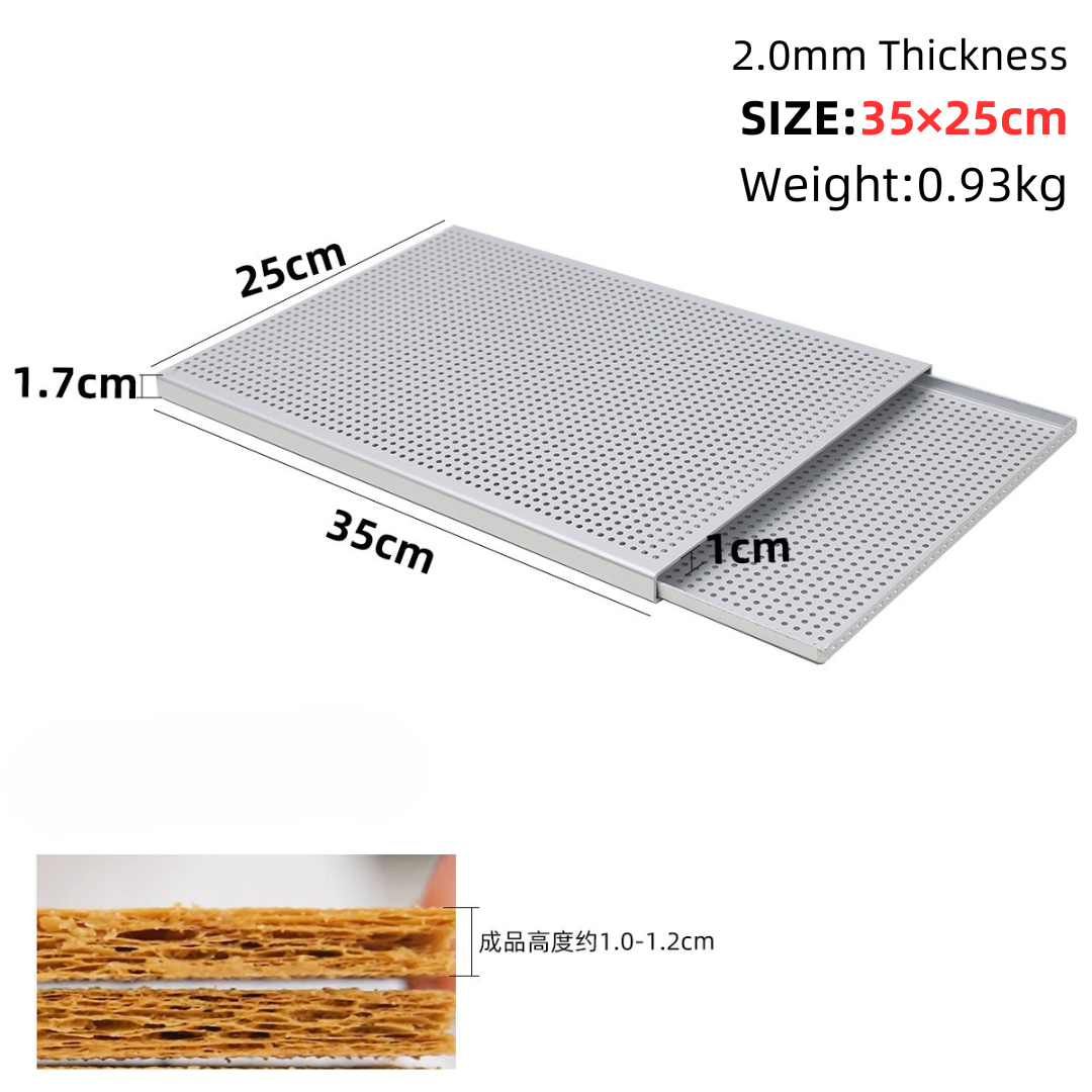 Rechthoekige Mille Feuille Bakvorm Bladerdeeg Bakplaat Geperforeerde Bakplaat Ovenschaal Brood Met Gat: Oranje