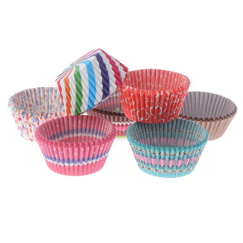 100 stk hjem bordservice engangskage papir kopper søde festforsyning cupcake wraps