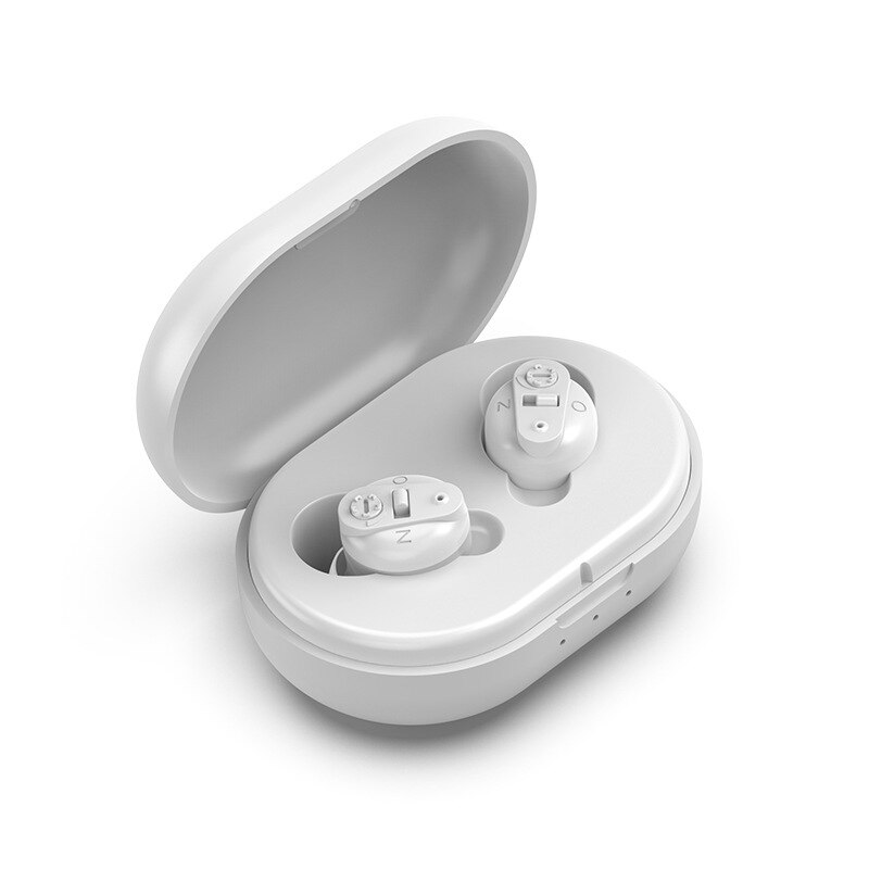 Hoortoestellen Voor Doofheid Geluidsversterkers Voor Ouderen Oplaadbare Hoortoestel Oor Gehoorapparaat Magnetische Opladen Audiphone: White