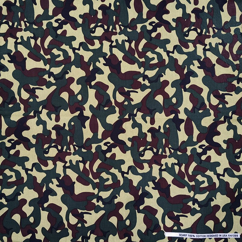 Pañuelo cuadrado de camuflaje para hombre/niño/niña, Bandana de algodón, diadema, anacardo, estilo Hip Hop,: 18